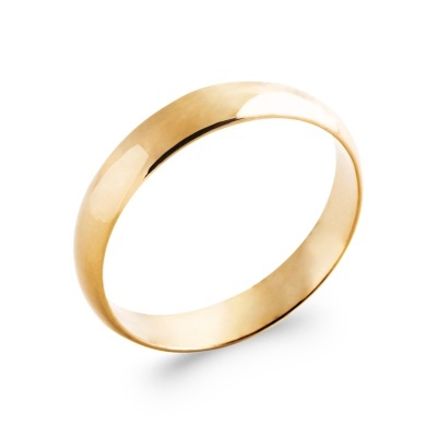 Anel de ouro amarelo simples com acabamento liso