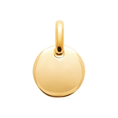 Pingente redondo dourado liso e brilhante