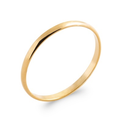 Anel dourado simples polido