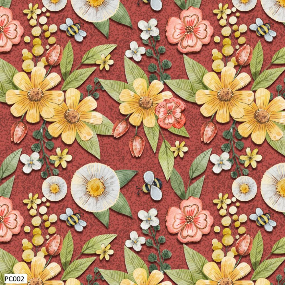 Floral - Fundo Vermelho | Picnic | Fuxicos e Fricotes Floral - Fundo Vermelho | Picnic | Fuxicos e Fricotes