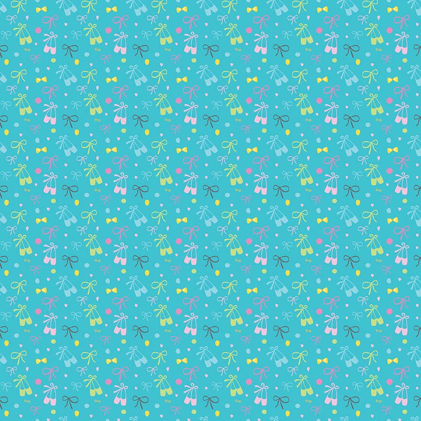 Ballerina Slippers - Aqua | Riley Blake Designs Ballerina Slippers - Aqua | Riley Blake Designs