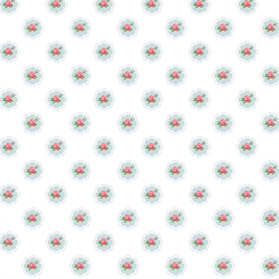 Roses | Shabby Flowers Frame | White | Poppy Fabrics Roses | Shabby Flowers Frame | White | Poppy Fabrics