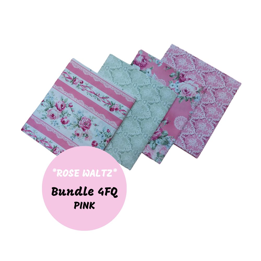 Bundle 4 FQ - Pink | Ruru Bouquet - Rose Waltz | Quilt Gate Bundle 4 FQ - Pink | Ruru Bouquet - Rose Waltz | Quilt Gate