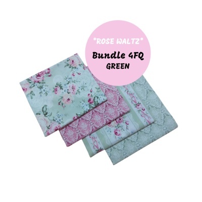 Bundle 4 FQ - Green | Ruru Bouquet - Rose Waltz | Quilt Gate