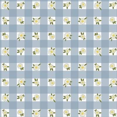 MINI DAISY NO XADREZ :: AZUL | MISS DAISY | FABRICART