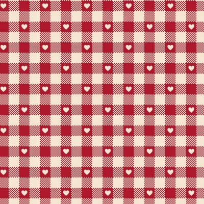 MINI CORAÇÕES NO XADREZ :: VERMELHO ANTIGO | BASICS COUNTRY | FABRICART