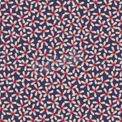 HUMMINGBIRD :: STRIPY FLOWERS | DARK BLUE