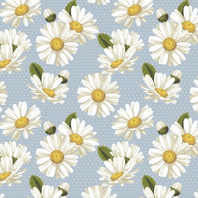 DAISY COM POÁ :: AZUL | MISS DAISY | FABRICART