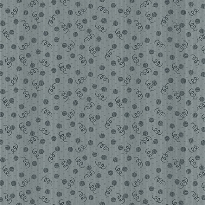 Abby's Treasures | Dots & Curly Q's | Slate | Blank Quilting