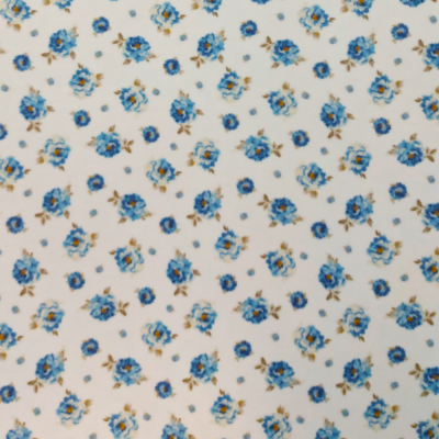 Flores Azuis - Fd. Branco | Plastificado | 50x140cm 💥