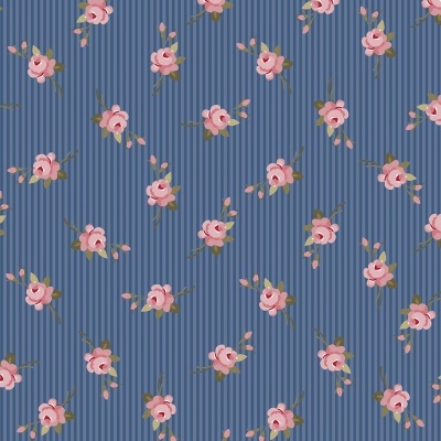 Exuberance | Botão Listrado :: Azul Noite | Fabricart