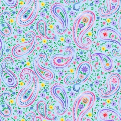 Paisley Floral | Light Blue :: Wonderland | Blank Quilting