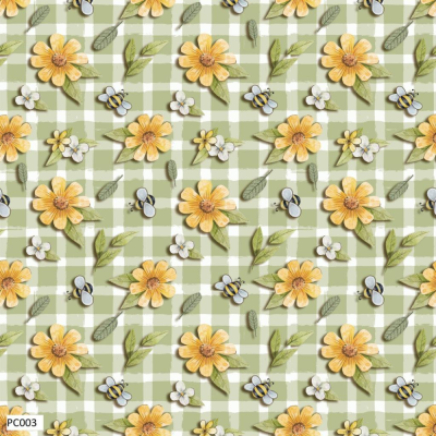 Mini Floral no Xadrez - Verde | Picnic | Fuxicos e Fricotes