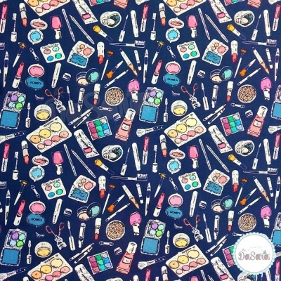 Fat Quarter - I Love Make-up | Navy