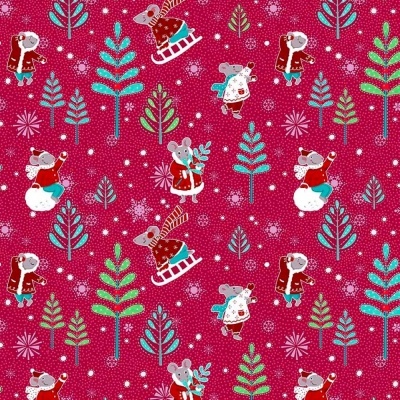Fat Quarter | Winter Games - Raspberry | Free Spirit