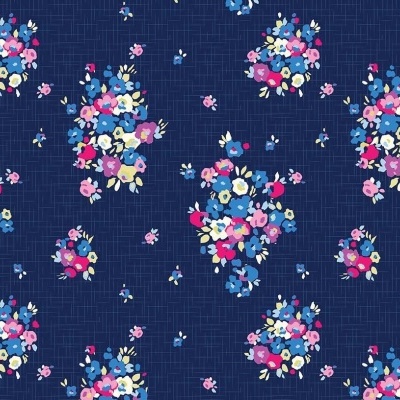 Blue Carolina | Floral Navy | Riley Blake Designs