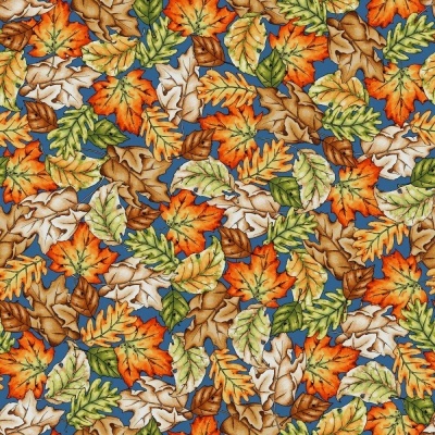 Fat Quarter | Sweater Weather | Leaves - Blue | Maywood Studio