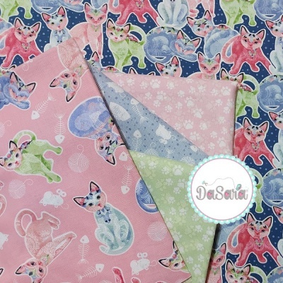 Fancy Cats | Paw Print - Green | Studio E Fabrics