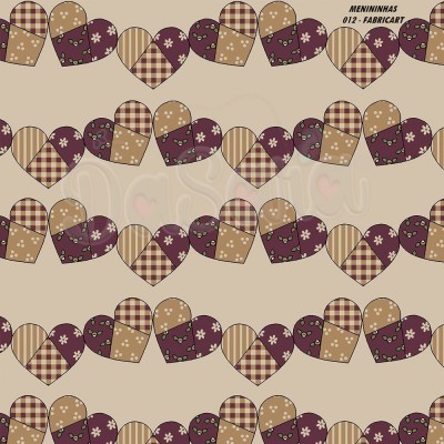 GUIRLANDA DE CORAÇÕES | CARAMELO/VINHO | FABRICART