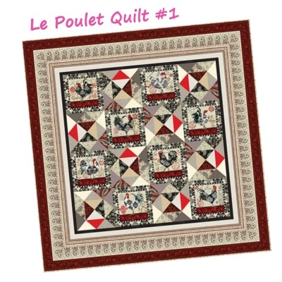 Le Poulet | Rooster Blocks - Cream | Studio e Fabrics
