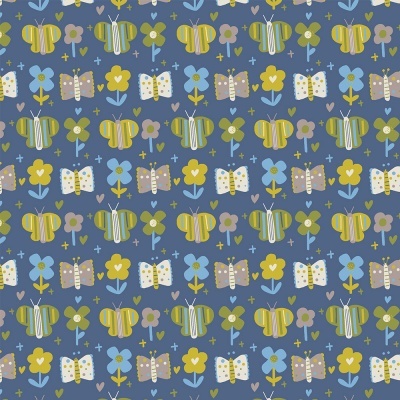 BUTTERFLY :: BLUE | OVER THE RAINBOW | FABRICART