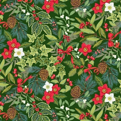 Yuletide | Foliage - Green | Makower UK