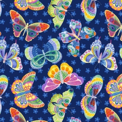 Butterfly Ditsy | Navy :: Wonderland | Blank Quilting