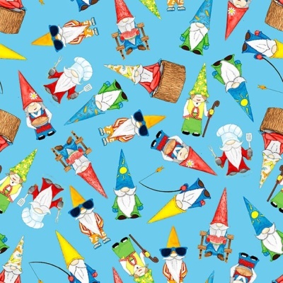 Fat Quarter - Hangin’ With My Gnomies | Tossed Gnomes | Blank Quilting