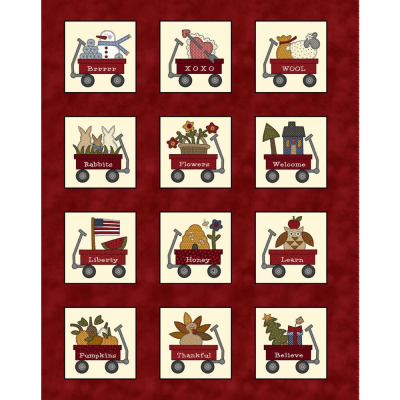 My Red Wagon | Calendar Panel | Henry Glass💥