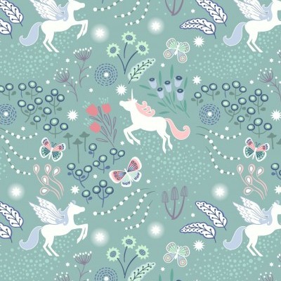 FAIRY NIGHTS :: UNICORN MEADOW  | SOFT TEAL