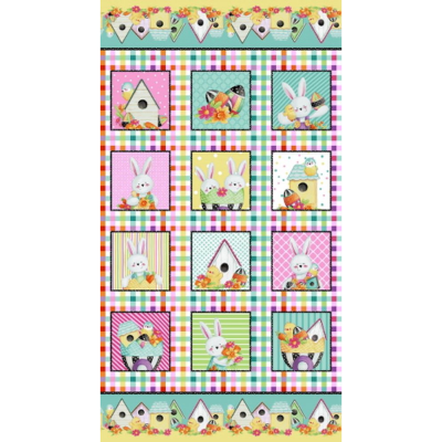 Easter Fun | Fun Block Panel  Pink/Multi | Henry Glass