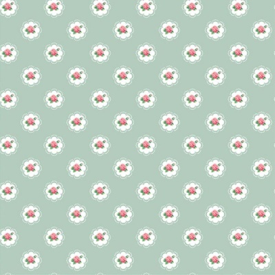 Roses | Shabby Flowers Frame | Mint | Poppy Fabrics