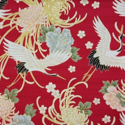 Pássaros e Flores - Metalizado | Vermelho | Quilt Gate