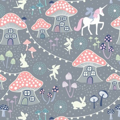 FAIRY NIGHTS :: MUSHROOM VILLAGE | DUSKY GREY