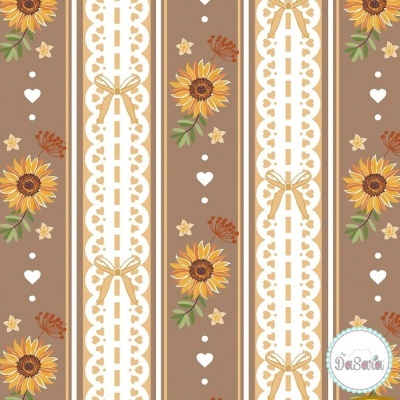 Girassóis Rendados :: Castanho | Girassóis | Fabricart