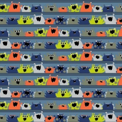 MONSTERS | AZUL *ALGODÃO ORGÂNICO* | POPPY