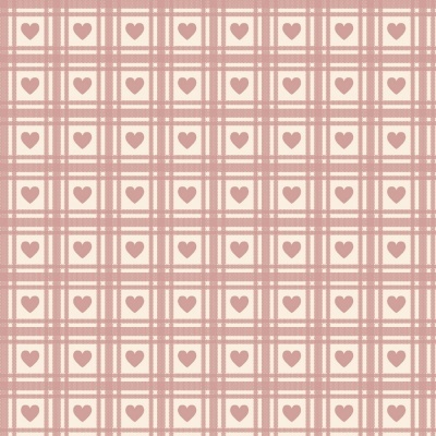 CORAÇÕES QUADRICULADOS :: ROSÉ | BASICS COUNTRY | FABRICART