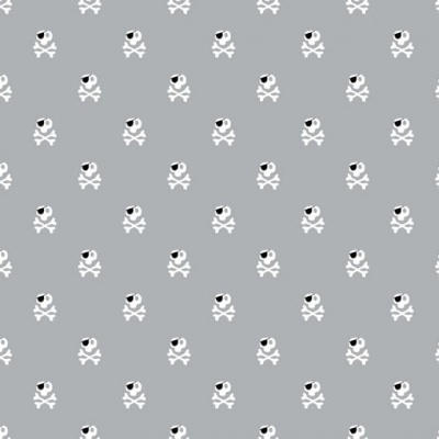 Pirates | Skulls | Grey | Poppy Fabrics