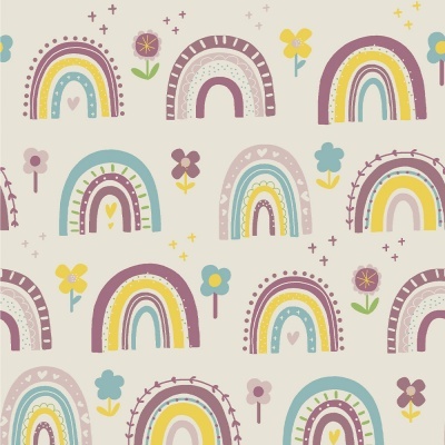 FLOWER RAINBOW :: ROSE | OVER THE RAINBOW | FABRICART