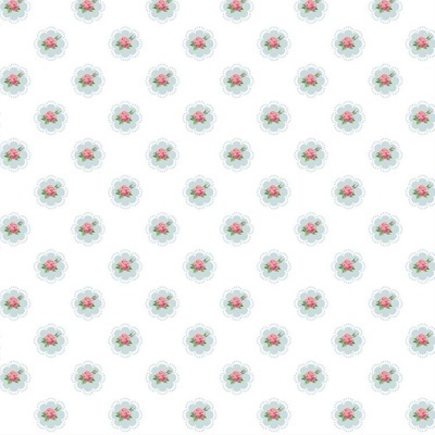 Roses | Shabby Flowers Frame | White | Poppy Fabrics