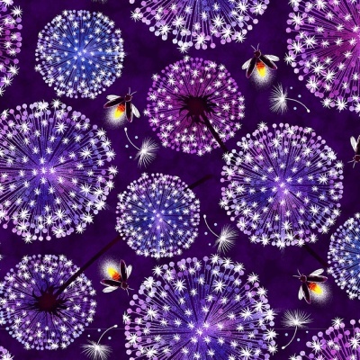 Let Your Light Shine | Starry Dandelion - Purple | Blank Quilting