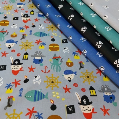 Pirates | Skulls | Green | Poppy Fabrics Pirates | Skulls | Green | Poppy Fabrics