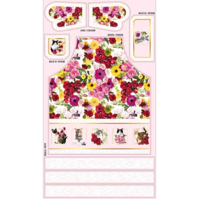 Painel Avental | Cats and Flowers💥