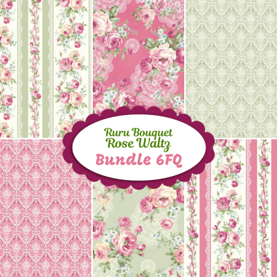 Bundle 6 FQ | Ruru Bouquet - Rose Waltz | Quilt Gate Bundle 6 FQ | Ruru Bouquet - Rose Waltz | Quilt Gate