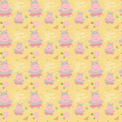 Sweet Baby Hippos - Yellow | Riley Blake Designs