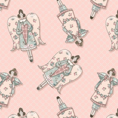 Bonecas Retrô | Bonecas - Fundo Rosa | Fuxicos e Fricotes