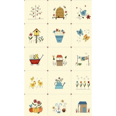 Backyard Happenings | Panel - Cream | Henry Glass