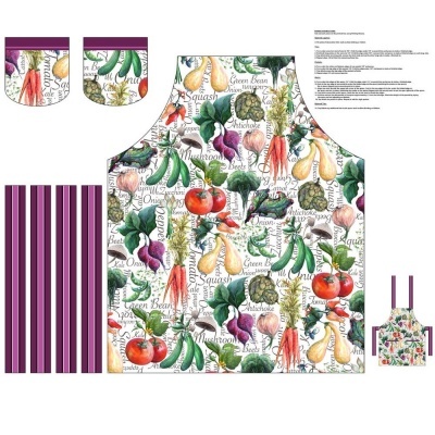 Blissful Bounty | Apron Panel - White | Blank Quilting💥