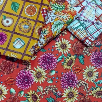 Fat Quarter | Sweater Weather | Flowers - Orange | Maywood Studio