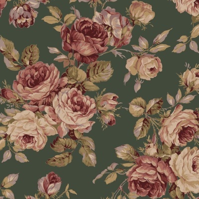 Ruru Bouquet | 2460-11B - Green | Quilt Gate